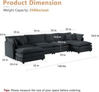 mikibama Modular Sectional Sofa, 146.5 Inch U Shaped Couch Set - Image 2