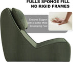 Giant Bean Bag Chair for Adults, Corduroy Chaise Lounge - Image 4