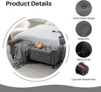 SOFTHION 58.1" Storage Bench Upholstered Linen End of Bedroom Bed Bench Ottoman - Image 4
