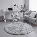 Amdrebio Tie-Dyed Light Grey Big Shag Round Rug 6Ft - Image 6
