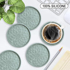 ME.FAN Silicone Coasters with Holder, Drinking Coasters - Image 2