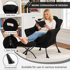 MBOOYOME Lazy Chair with Folding Ottoman, Modern Accent Lounge Armchair with - Image 4