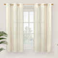 YoungsTex 45 Inch Length Beige Linen Curtains by YoungsTex