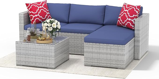5-Piece Outdoor Sectional Sofa Set, Outdoor Patio Set Sectional Sofa, by Garvee