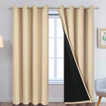 Yakamok Beige 100% Blackout Curtains 96 Inches Long by Yakamok
