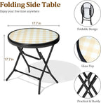 Foldable Patio Side Tables, 17.7" Small End Table Outdoor Weatherproof - Image 3