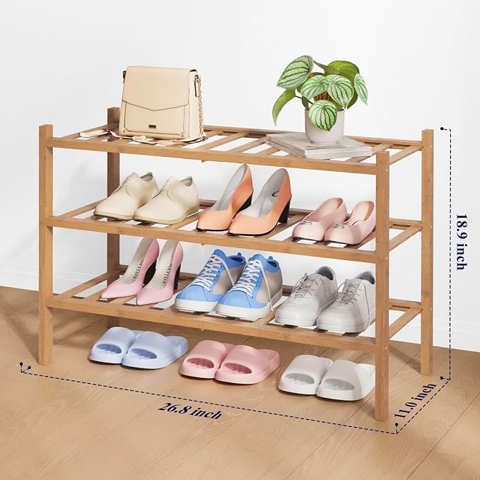 Kitsure Bamboo Wooden Shoe Rack - Image 2