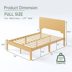BOSRII 14in High Solid Bamboo Wood Platform Full Size Bed Frame - Image 2
