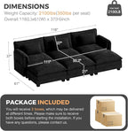 ELUCHANG 116" Luxury Modular Sectional Sofa, Comfy Deep Seat Cloud Couch - Image 2