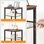 HOOBRO Side Table, 3-Tier Tall End Telephone Table - Image 6