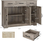 HOSTACK Modern Farmhouse Buffet Sideboard Cabinet, Barn Doors Storage Cabinet - Image 3