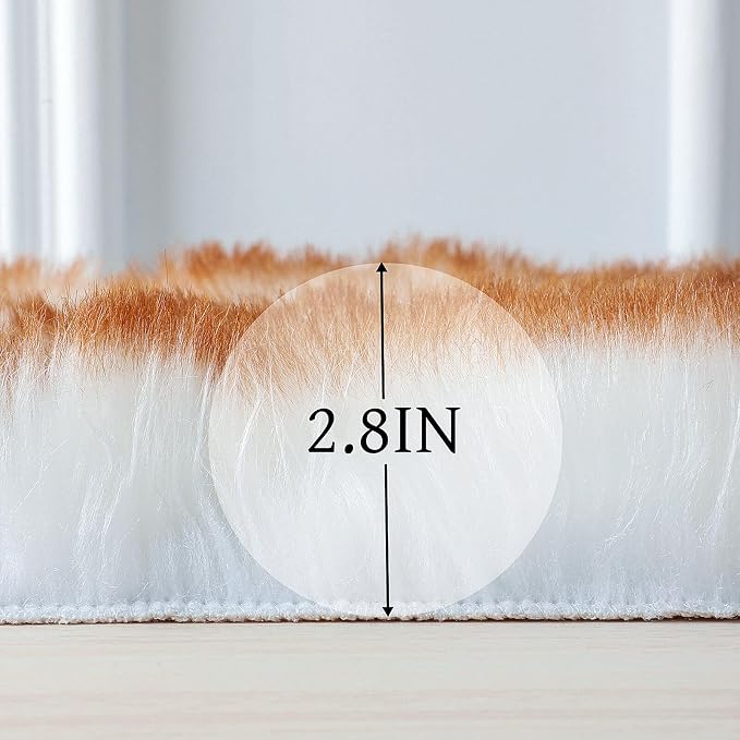 linmopm Faux Fur Sheepskin Rug, 2x6 ft Runner, High-Density Cushion, - Image 2