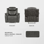 Lexicon Recliner Chair, Home Theater Seating, Manual Polished Microfiber - Image 5