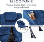 MBOOYOME Lazy Chair with Folding Ottoman, Modern Accent Armchair with Armrests - Image 4