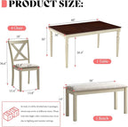 AMERLIFE 6-Piece Farmhouse Dining Table Set - Image 2