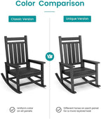 SERWALL Outdoor Rocking Chair, HDPE Rocking Chair - Image 9