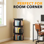 SpaceAid 3 Tier Rotating Bookshelf Tower, Spinning Bookcase Lazy Susan - Image 5