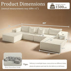 138" Cloud Sectional Couch, Comfort U Shaped Sofa - Image 2