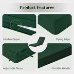 Chaise Lounge Cushions Outdoor, 4 Adjustable Ties Lounge Chair Cushions - Image 3