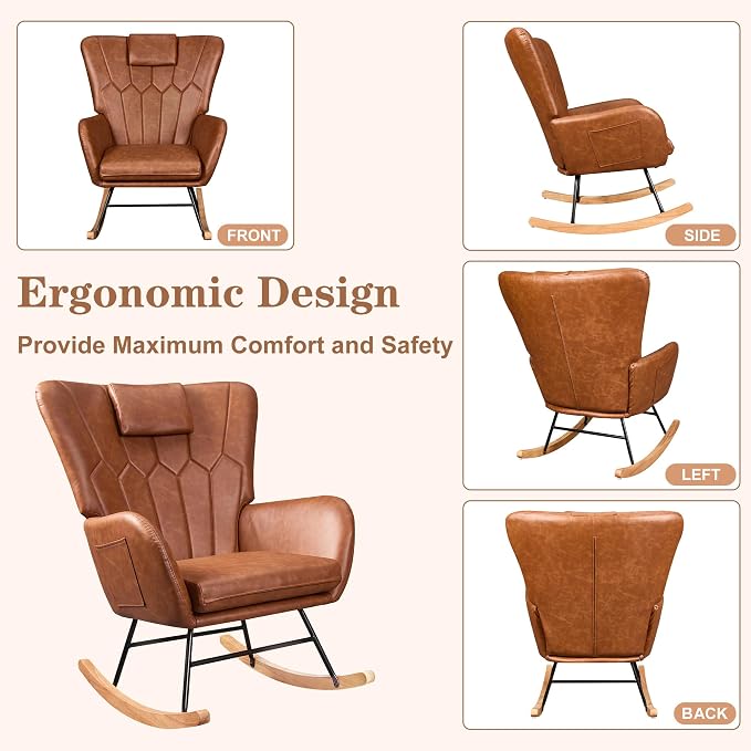 VECELO Rocking Chair Nursery - Image 5