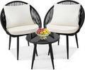 wildformers 3 Pieces Bistro Set, Woven Rope Chair by wildformers