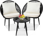 wildformers 3 Pieces Bistro Set, Woven Rope Chair by wildformers