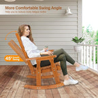 VINGLI Outdoor Rocking Chair, Heavy Duty 600 LBS Wooden Rocking Bench - Image 5