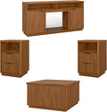 4-Piece Fluted Living Room Set Includes 31.5" Fluted Lift Top Coffee Table by PATIOCHIC