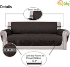 Easy-Going Reversible Couch Cover, 2 Cushion Sofa, Chocolate/Chocolate | - Image 3