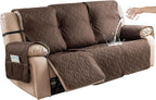 Genina Waterproof Reclining Couch Cover 3 Seat, Recliner Sofa Covers Non-Slip by Genina