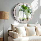 24 Inch Farmhouse Round Wood Mirror - Image 3