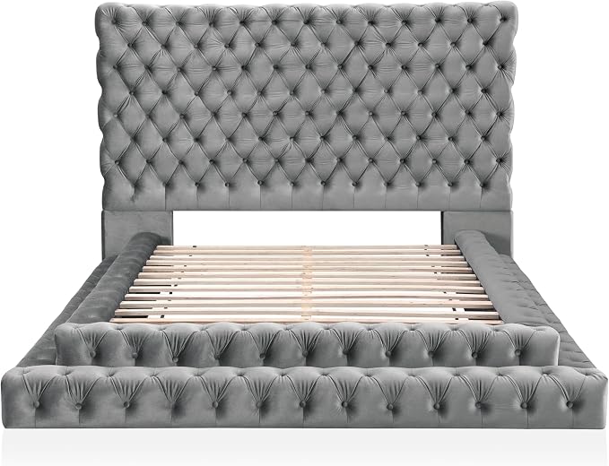 Furniture of America Sable Fabric Upholstered Step Up King-Size Platform Bed - Image 8
