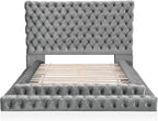 Furniture of America Sable Fabric Upholstered Step Up Queen-Size Platform Bed - Image 8