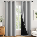 MIULEE Light Grey 40x72 Inch 100% Blackout Curtains by MIULEE