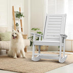 GREENVINES Outdoor Rocking Chairs | Set of 2 | Porch Rocker | HDPE Plastic | - Image 2