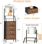 HIGDBFE 4-Drawer Dresser with Mirror, Vanity with 2-Tier Shelves, Fabric Chest - Image 2
