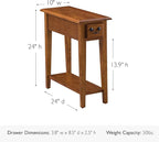 Leick Home Haven Ridge End Table, Solid Wood, 1 Storage Drawer, Bottom Display - Image 3