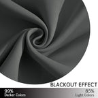 Yakamok Room Darkening Curtains 52x54 inch Length Dark Grey-Living Room | 2 - Image 6