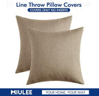 MIULEE Pack of 2 Decorative Outdoor Solid Waterproof Throw Pillow Covers Faux - Image 6