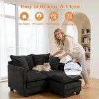 Loveseat Sofa with Ottoman - Image 5