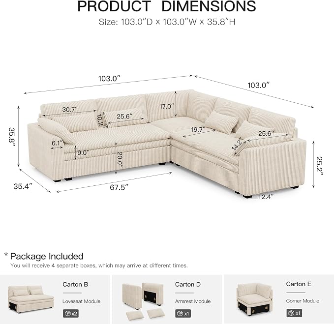 Belffin Large Modular Sectional Sofa - Image 2