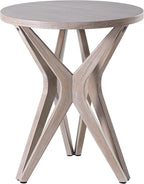 Pedestal Farmhouse End Table, Distressed Top - Image 7