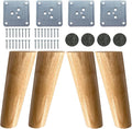 KITEVICH 4PACK Solid Wood Furniture Legs 6 Inch Sofa Legs, Replacement Legs Mid by KITEVICH