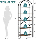 Shintenchi Bookshelf, Arched Bookshelf 5 Tier Bookcase, Tall Shelf - Image 2