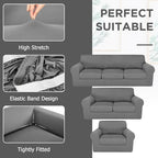 HunnmingRe Sofa Covers for 3 Cushion Couch Stretch Sofa and Loveseat Covers Set - Image 4