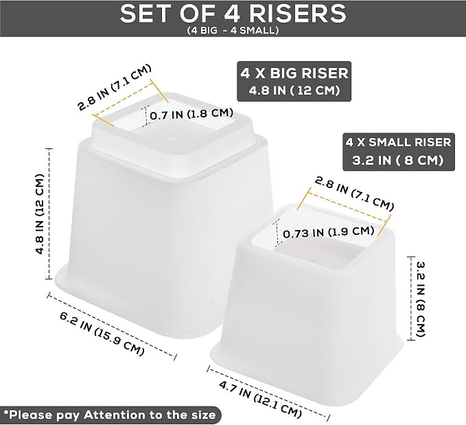 Utopia Bedding Bed Riser, 3 & 5 Inches Adjustable Furniture Risers - Image 5