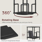 MAHANCRIS 4-Tier Rotating Bookshelf, Freestanding Corner Bookshelf, 360° - Image 6