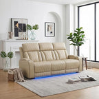 Power Recliner Sofa with LED Lights, Leather Power Reclining Sofa, Living Room by Unknown