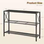 Hoctieon Industrial Console Table, 3 Tier Entryway Table, Hallway Table - Image 2
