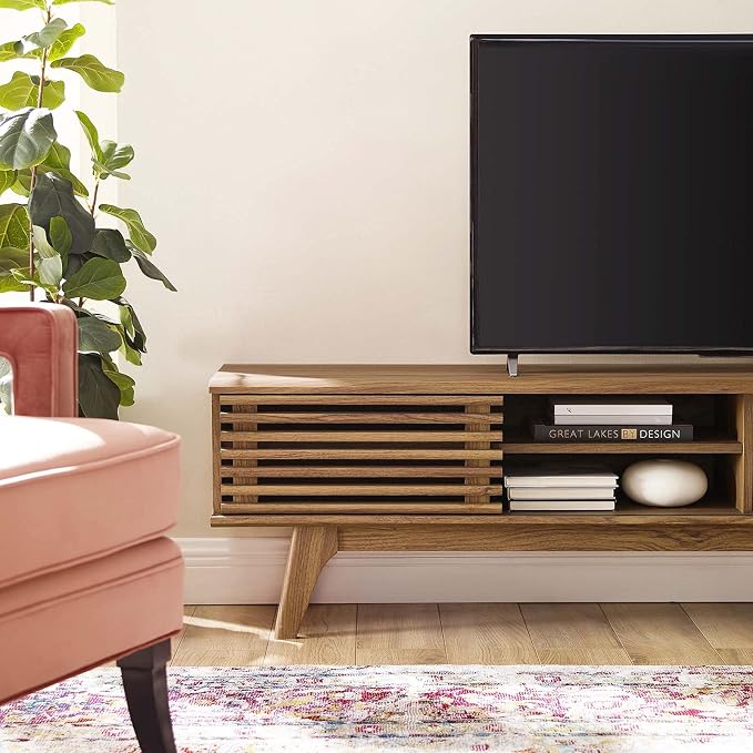 Modway Render 70" Mid-Century Modern Low Profile Media Console Entertainment TV - Image 9